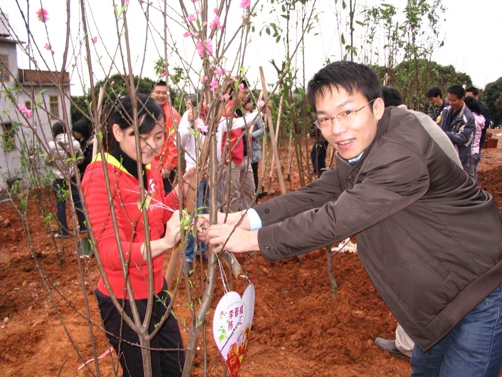 新婚植树 北流渐成时尚--团北流市委每月组织一