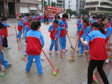 陆川县开展了学雷锋义务扫街活动_各地市_广